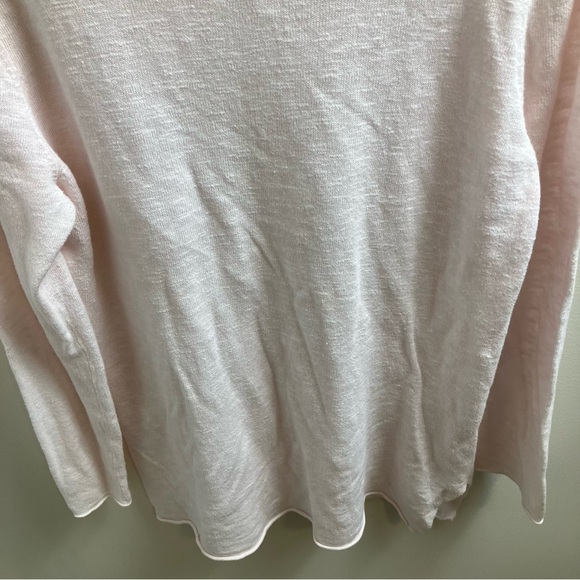 Eileen Fisher Organic Linen Cotton Top in Pink Medium Sweater Shirt - Picture 6 of 11
